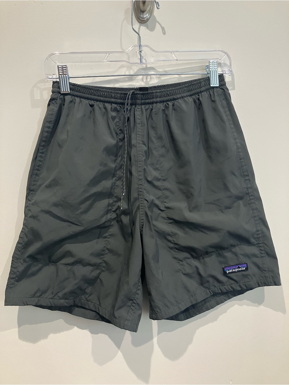 Patagonia Gray Baggies Lights Swim/Board Shorts with Multicolor Logo